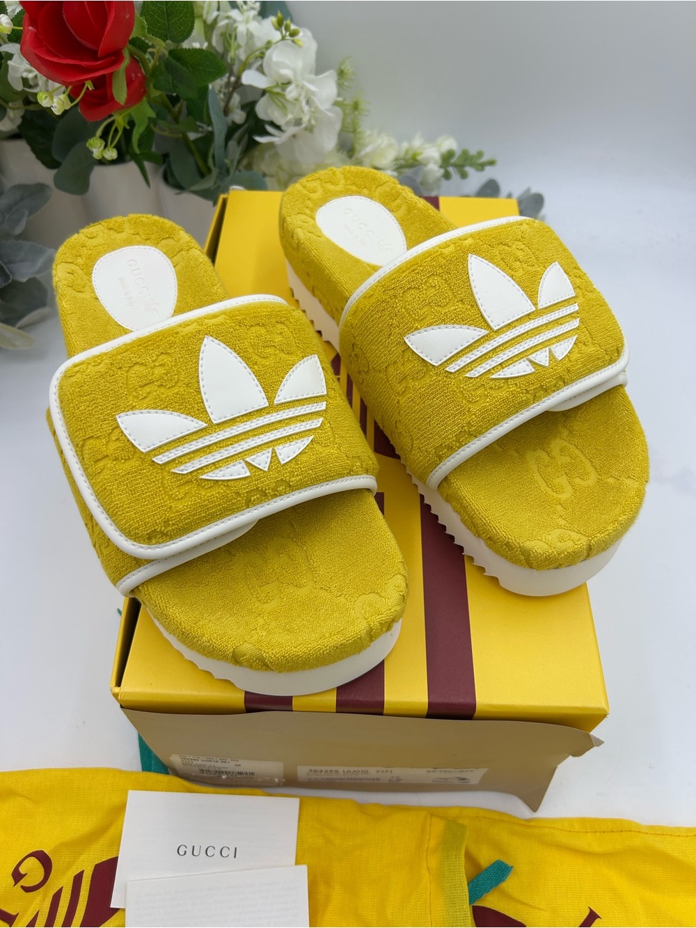 Women's Gucci X Adidas slide sandals size 42 fits 11 US made in Italy - Picture 2 of 13